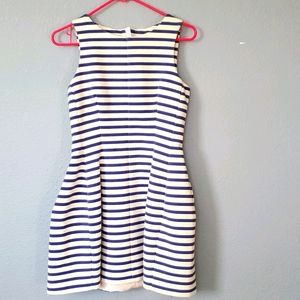 Zara White/Purple Striped Dress